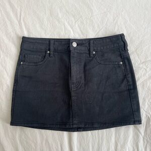 Classic Black Denim Mini Skirt